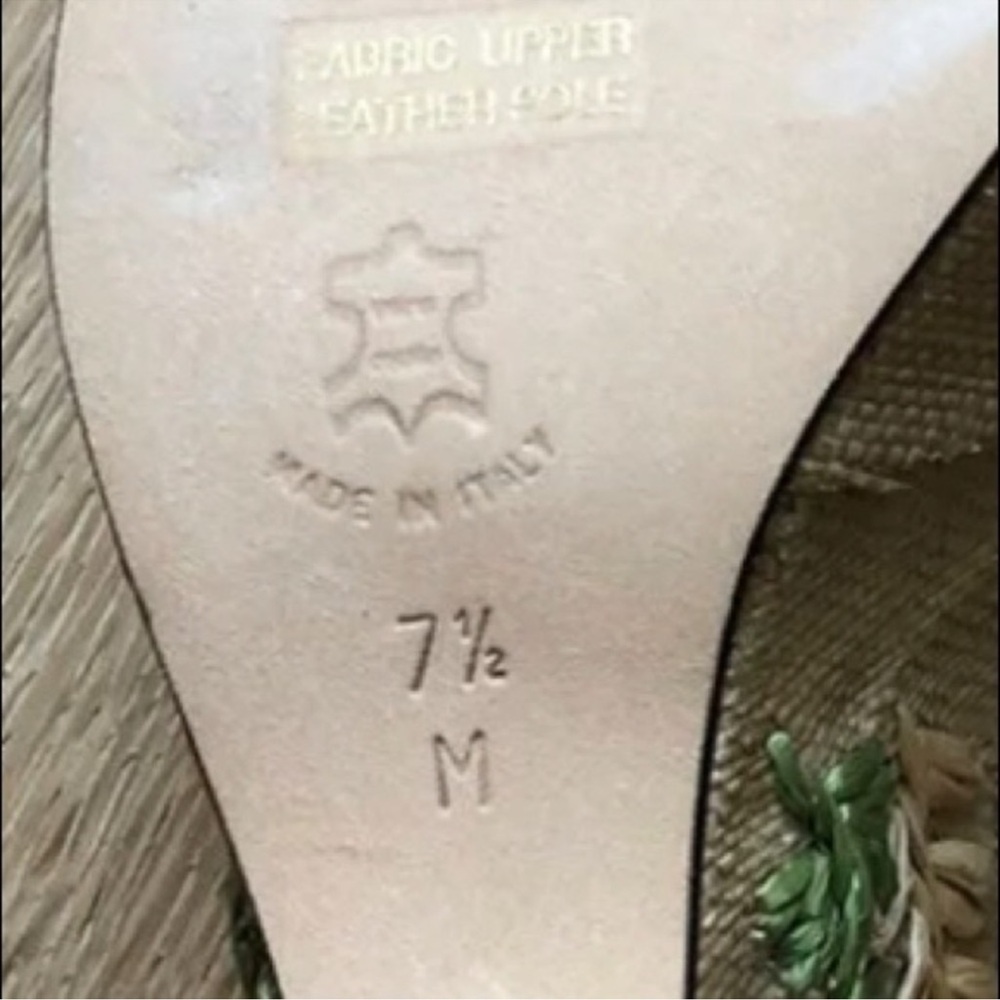STRAW Bohemian Embroidered wedges sz7.5 Made Italy Isabella Fiore NEW PriceFirm - Picture 10 of 12